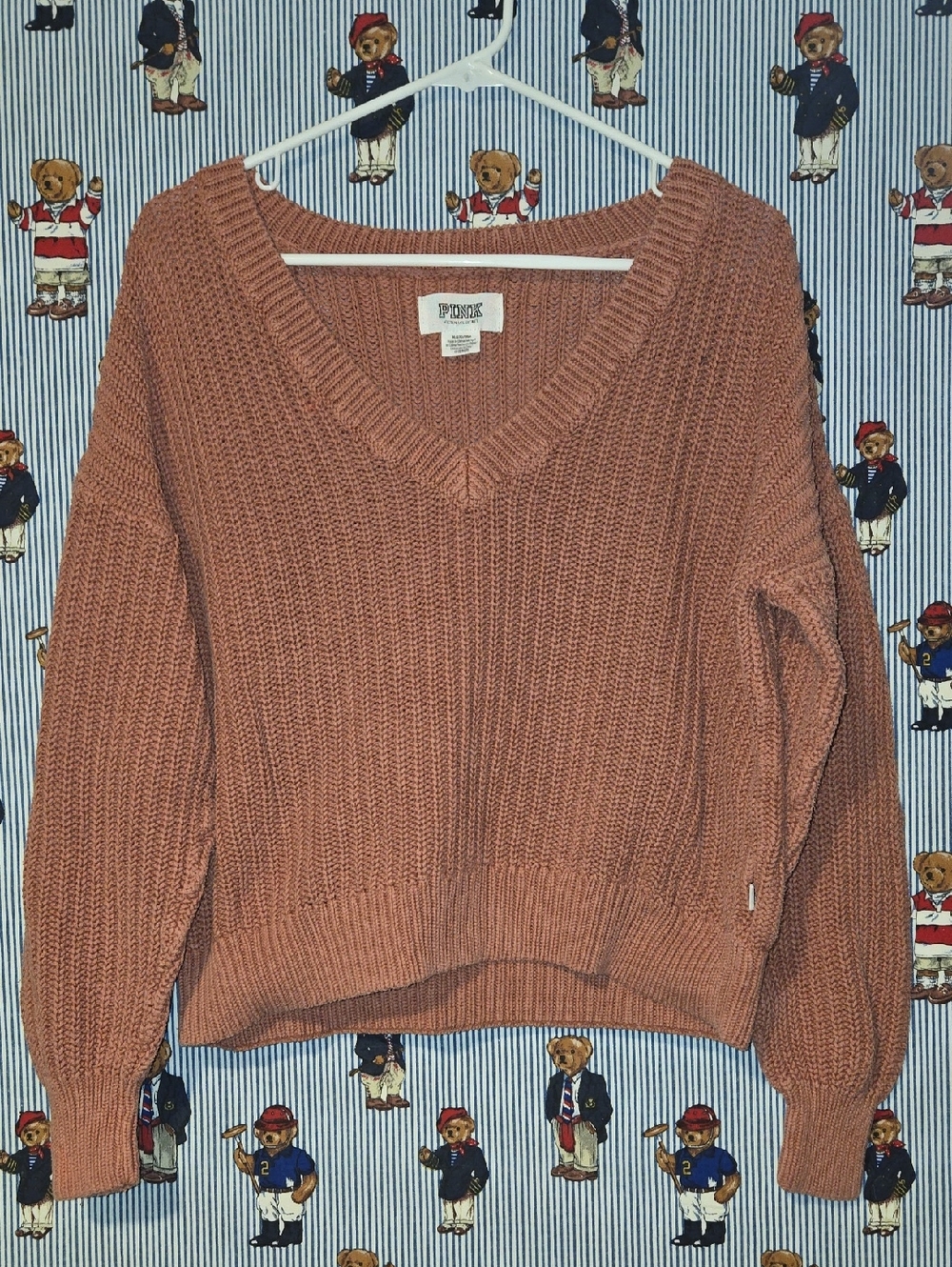 Victoria Secret V-Neck Chunky Knit Sweater Medium